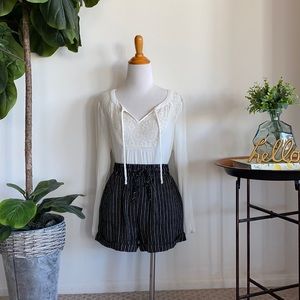 Boho style, white long sleeve blouse.